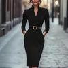 Women’s Black Bodycon Midi Dress by FitiqueFit