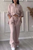 Wide-Leg Pants & Lace-Up Top Two-Piece Set – Solid Color, 12 Colors S–5XL by FitiqueFit