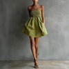 Women's Strapless Tube Mini Dress – Solid Color Elastic Waist by FitiqueFit