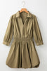 Elegant Green Sleeve Mini Dress Timeless Smocked Design Vintage Dress For Women by Stevvex