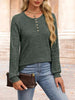 Ribbed Knit Button-Front Long Sleeve T-Shirt by Simply Love