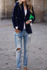 One-Button Lapel Collar Long Sleeve Blazer for Women by FitiqueFit