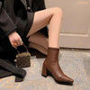 Soft Leather Zip-Back Velvet-Lined Skinny Boots — Sleek Heels by FitiqueFit