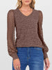 Lace Sleeve V-Neck T-Shirt by Simply Love