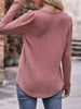 Pleated Square Neck Long Sleeve T-Shirt by Simply Love