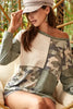 Women’s Color Block Camo T-Shirt – Casual Round Neck with Out Stitching by FitiqueFit