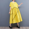 Loose Casual Contrast Color Slimming Pleating Dress
