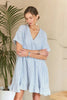 Ruffled Hem Striped V-Neck Babydoll Dress For Summer – Playful, Feminine, Fluttering, Stylish, Effortlessly Chic by Stevvex