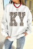 White Camo Letter Bow Printed KENTUCKY Mock Neck Reversible Sweatshirt by Wild and Free Boutique