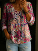 Women's Plus-Size Printed Cardigan – Boho Loose Fit 3/4 Sleeve Top by FitiqueFit