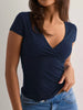 Elegant Wrap V-Neck Slim Fit T-Shirt by Simply Love