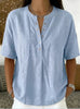 Women's Solid Color Loose-Fit Short-Sleeve Pullover Top by FitiqueFit