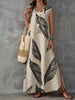 Printed V-Neck Sleeveless High-Waist Maxi Dress | 3 Colors