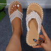 Toe Post Raw Hem Flat Sandals