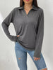 Casual Long Sleeve Polo T-Shirt by Simply Love