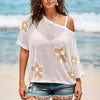 Women's Hollow-Out Drop-Shoulder Loose Knit Top by FitiqueFit