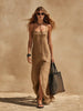 Women's Minimalist Sleeveless Slip Dress – Loose Fit Resort Style by FitiqueFit