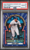 Graded 2023 Topps Bowman Chrome M/B Josh Jung #9 ROY Favorites Purple Refractor #/250 Rookie RC Baseball Card PSA 10 Gem Mint