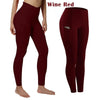 High Waist Elastic Workout Leggings Tummy Control Ruched Booty With Pocket