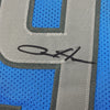 Framed Autographed/Signed Aidan Hutchinson 35x39 Detroit Blue Football Jersey Beckett BAS COA