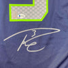 Framed Autographed/Signed Russell Wilson 35x39 Seattle Seahawks Blue Authentic Football Jersey Beckett BAS COA