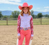 AeroTEQ Girls Lilac Bloom Mesh Pearl Snap Rodeo Shirt by Neon Spur