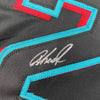 Framed Autographed/Signed Jazz Chisholm Jr. 35x39 Miami Black Baseball Jersey JSA COA