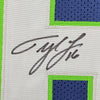 Framed Autographed/Signed Tyler Lockett 35x39 Seattle Blue Football Jersey JSA COA