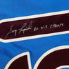 Framed Autographed/Signed Greg Luzinski 35x39 80 WS Champs Philadelphia Retro Blue Baseball Jersey JSA COA