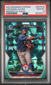 Graded 2023 Topps Bowman Chrome Luisangel Acuna #BCP230 Prospects Aqua #/99 Rookie RC Baseball Card PSA 10 Gem Mint