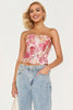 Pink Patterned Hollow Lace Corset by 3wishes.com