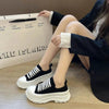 Lace-Up Round Toe Platform Sneakers – Canvas Chunky Sole by FitiqueFit
