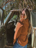 John Wayne Western Pearl Snap Button Up Top In Brown by Lil Bee's Bohemian