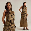 🌸 Three-Dimensional Floral Sleeveless A-Line Dress by FitiqueFit