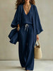 Women's 3-Piece Cardigan, Sleeveless Vest & Wide Leg Pants Set by FitiqueFit