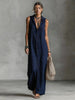 Women's Sleeveless Deep V-Neck Hooded Loose Maxi Dress – 6 Colors XS–3XL by FitiqueFit