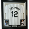 Framed Autographed/Signed AJ A.J. Pierzynski 35x39 Chicago Pinstripe Baseball Jersey PSA/DNA COA