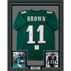 Framed Autographed/Signed AJ A.J. Brown 35x39 Philadelphia Green Football Jersey PSA/DNA COA by Hall of Fame Sports Memorabilia