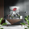 Red Umbrella Brushed Aluminium Dibond Wall Art by Insigneart USA