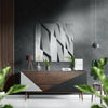 Geometric Buildings Brushed Aluminium Dibond Wall Art by Insigneart USA