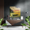 Sunset and Boat Brushed Aluminium Dibond Wall Art by Insigneart USA
