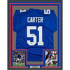Framed Autographed/Signed Abdul Carter 35x39 New York Blue Football Jersey Beckett BAS COA by Hall of Fame Sports Memorabilia