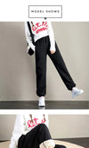 Women Harem Pants Drawstring Fleece Long Sweatpants Sports Casual Pants