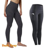 High Waist Elastic Workout Leggings Tummy Control Ruched Booty With Pocket