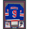 Framed Autographed/Signed Adam Graves 35x39 94 Cup New York Blue Hockey Jersey Steiner COA