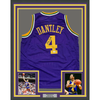 Framed Autographed/Signed Adrian Dantley 35x39 HOF 2008 Utah Purple Basketball Jersey Beckett BAS COA by Hall of Fame Sports Memorabilia