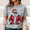 African American Santa Christmas Pajama-Style T-shirt by Dog Mom Hat
