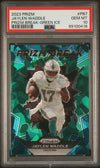 Graded 2023 Panini Prizm Jaylen Waddle #PB7 Prizm Break Green Ice Football Card PSA 10 Gem Mint