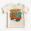 Rollin Into 2 Boys Skateboard 2nd Birthday Shirt - Birthday Tee by Madi Moosh