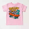 Rollin Into 2 Boys Skateboard 2nd Birthday Shirt - Birthday Tee by Madi Moosh